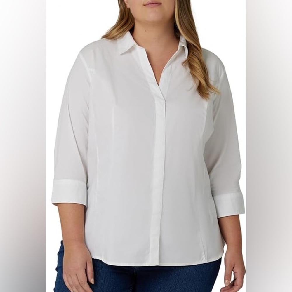Lee rider white button down shirt size 3x